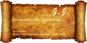 Groszwirth Jusztus névjegykártya